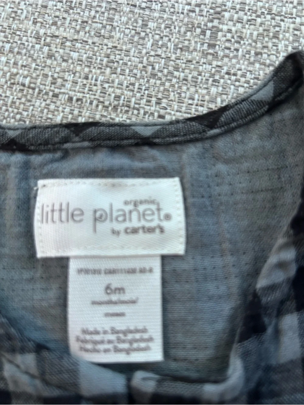 Carter’s Black and Gray Plaid Baby Dress with Bloomers. NWT. Size 6M